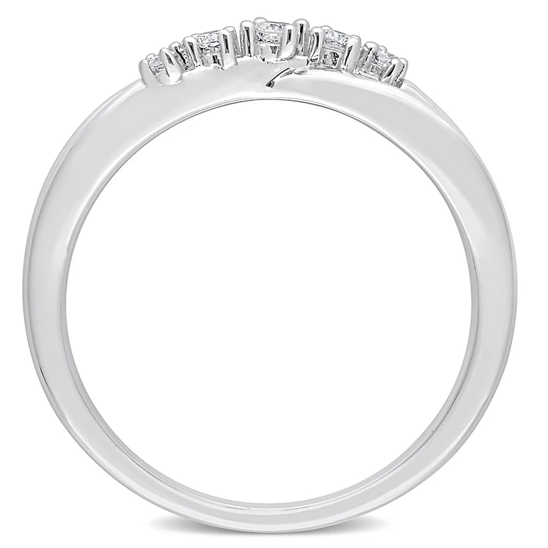 Miabella Bague de promesse croisée en argent sterling avec diamant 1/10 carat P.T.