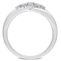 Miabella Bague de promesse croisée en argent sterling avec diamant 1/10 carat P.T.