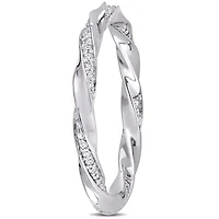 Miabella Bague d'anniversaire torsadé en or blanc 10k avec diamant de 1/4 carat P.T.