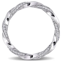 Miabella Bague d'anniversaire torsadé en or blanc 10k avec diamant de 1/4 carat P.T.