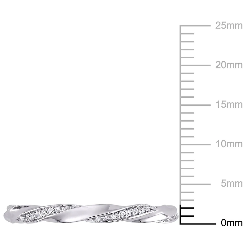 Miabella Bague d'anniversaire torsadé en or blanc 10k avec diamant de 1/4 carat P.T.