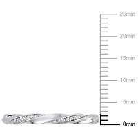 Miabella Bague d'anniversaire torsadé en or blanc 10k avec diamant de 1/4 carat P.T.