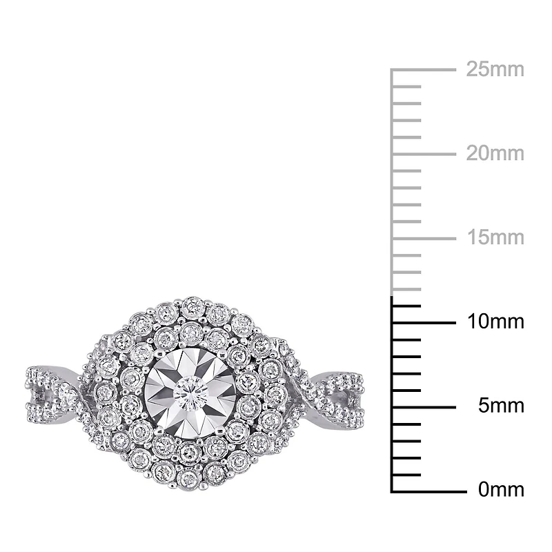 Miabella 1/3 Carat T.W. Diamond 10K White Gold Double Halo Engagement Ring