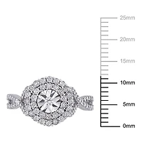 Miabella 1/3 Carat T.W. Diamond 10K White Gold Double Halo Engagement Ring