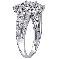 Miabella 1/2 Carat T.W. Diamond 10K White Gold Double Halo Engagement Ring