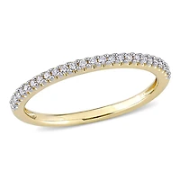 Miabella Bande de mariage en or jaune 14K avec diamant 1/8 carat P.T.