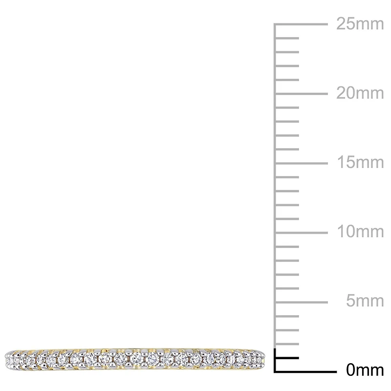 Miabella Bande de mariage en or jaune 14K avec diamant 1/8 carat P.T.