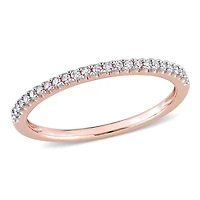Miabella Bande de mariage en or rose 14K avec diamant de 1/8 carat P.T.