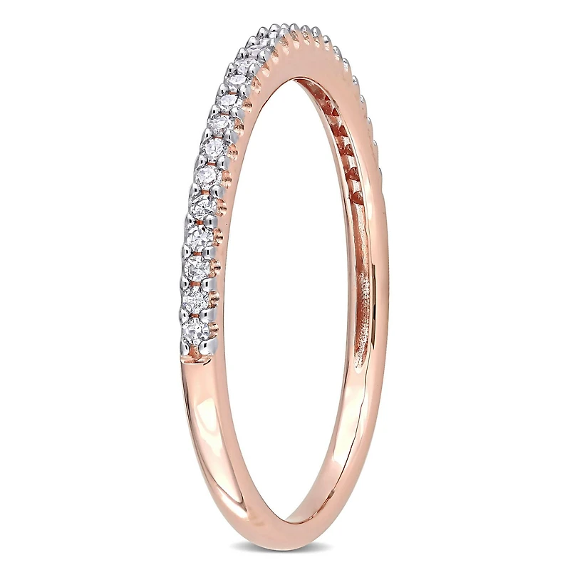 Miabella 1/8 Carat T.W. Diamond 14K Rose Gold Wedding Band
