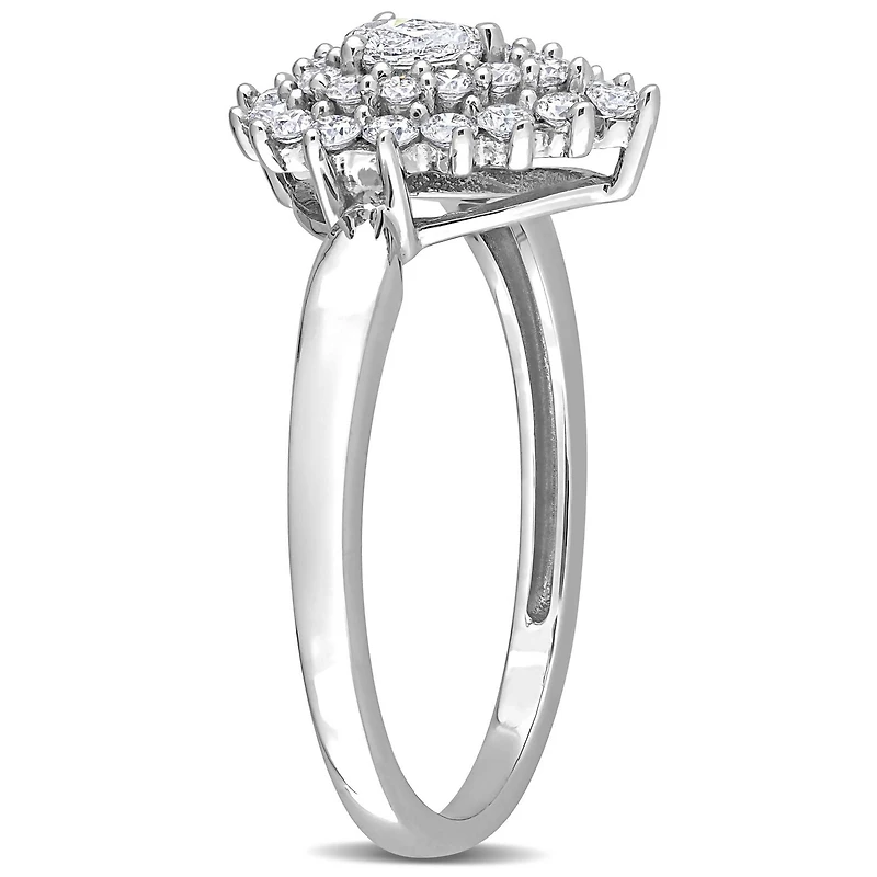 Miabella 1/2 Carat T.W. Diamond 14K White Gold Graduated Teardrop Engagement Ring