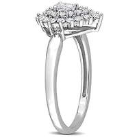 Miabella 1/2 Carat T.W. Diamond 14K White Gold Graduated Teardrop Engagement Ring