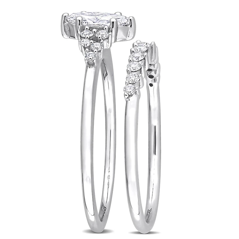 Miabella 3/4 Carat T.W. Diamond 14K White Gold Bridal Ring Set