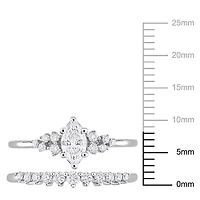 Miabella 3/4 Carat T.W. Diamond 14K White Gold Bridal Ring Set