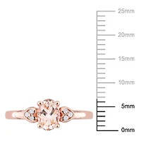 Miabella 3/4 Carat T.G.W. Morganite and Diamond-Accent Rose-Plated Sterling Silver Promise Ring