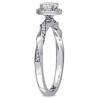 Miabella 1/2 Carat T.W. Diamond 10K White Gold Halo Twist Engagement Ring