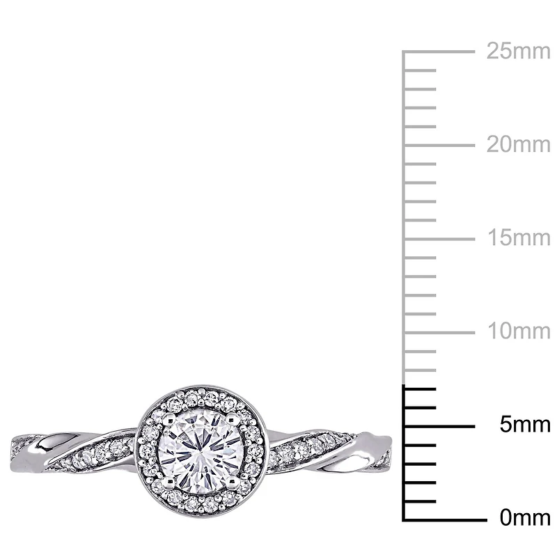 Miabella Bague de fiançailles torsadée en or blanc 10K avec diamant 1/2 carat P.T.