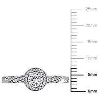 Miabella Bague de fiançailles torsadée en or blanc 10K avec diamant 1/2 carat P.T.