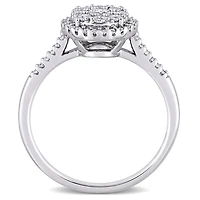 Miabella 1/2 Carat T.W. Diamond 10K White Gold Cluster Engagement Ring
