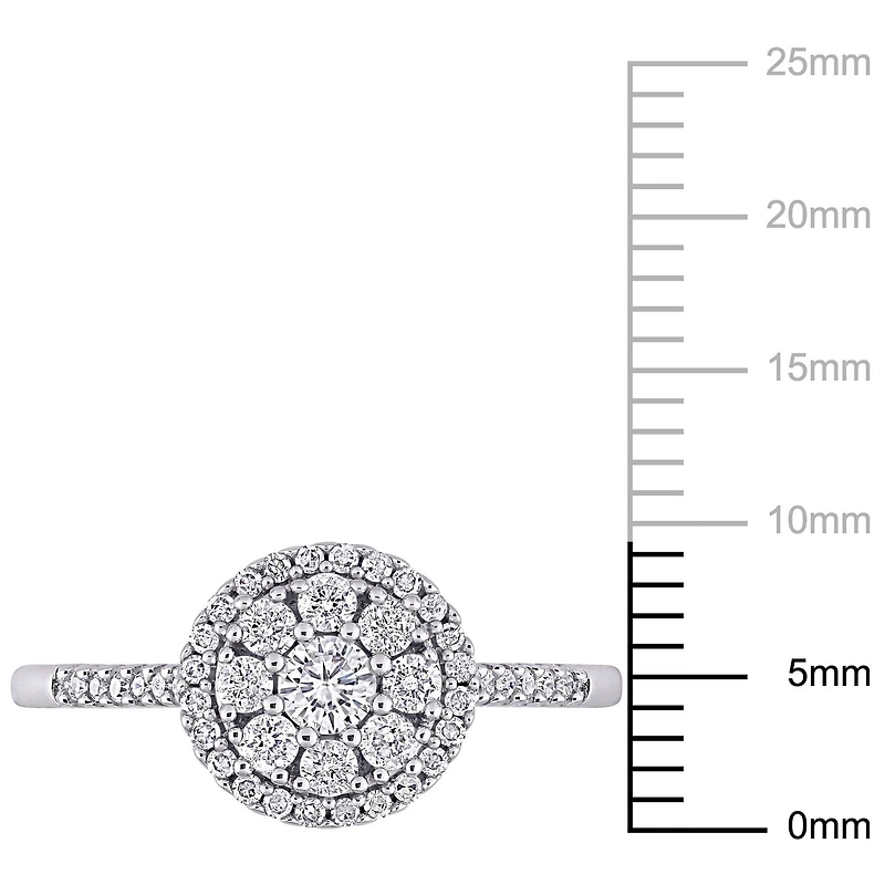 Miabella 1/2 Carat T.W. Diamond 10K White Gold Cluster Engagement Ring