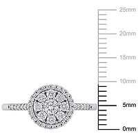 Miabella 1/2 Carat T.W. Diamond 10K White Gold Cluster Engagement Ring