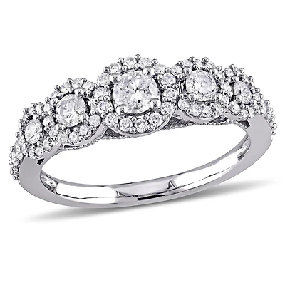 Miabella 3/4 Carat T.W. Diamond 10K White Gold 5-Stone Anniversary Ring