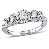 Miabella 3/4 Carat T.W. Diamond 10K White Gold 5-Stone Anniversary Ring