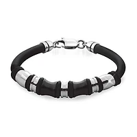 Stingray Men's 8.5" gentleman's silicon two-tone beaded bracelet