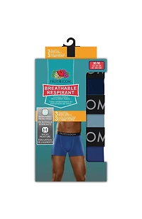 Fruit of the Loom Men's Breathable Short Leg Boxer Briefs, 3-Pack