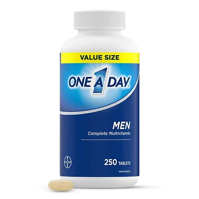 One A Day Multivitamins for Men - Daily Vitamins For Men, Men's Multivitamin With Vitamin A, Vitamin C, Vitamin D and Zinc for Immune Support, Vitamin E, B12, Magnesium, Lycopene Calcium, 250 tablets