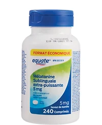 Mélatonine Sublinguale extra-puissante 5 mg Saveur de menthe, 240 Comprimés