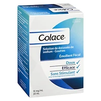 Émollient fécal Colace en forme de solution de docusate de sodium en gouttes