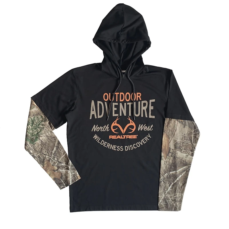 Real Tree long sleeve hooded fooler top
