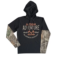 Real Tree long sleeve hooded fooler top