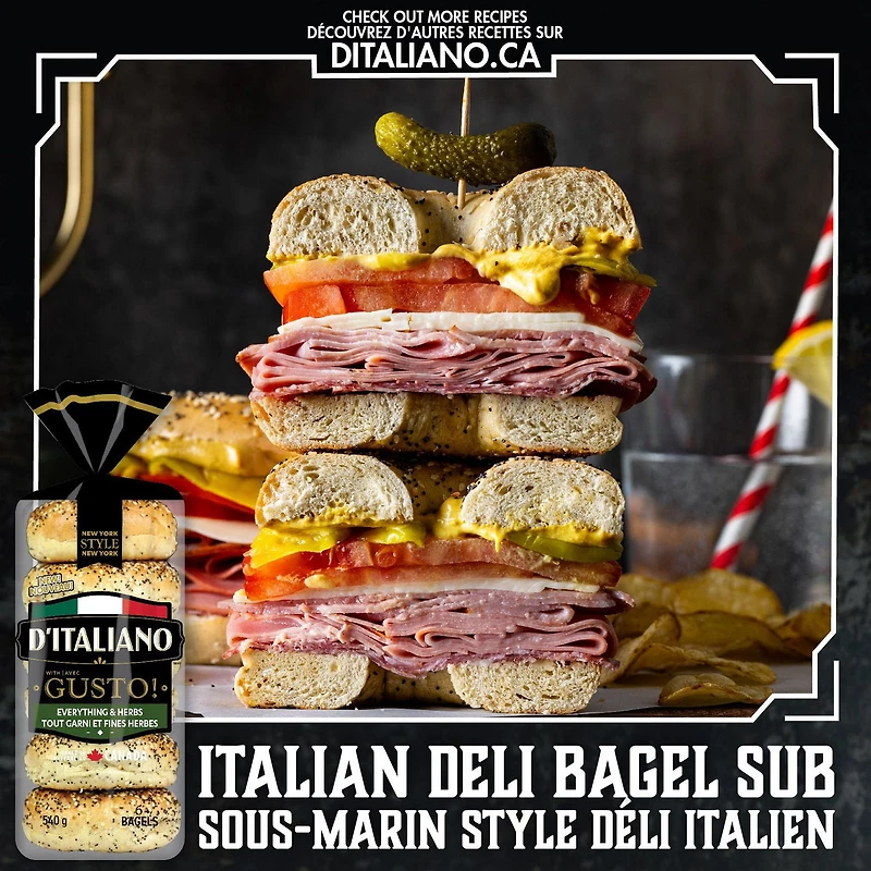 D’Italiano with Gusto!™ Everything & Herb Bagels, 540 g
