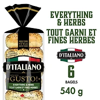 D’Italiano with Gusto!™ Everything & Herb Bagels, 540 g