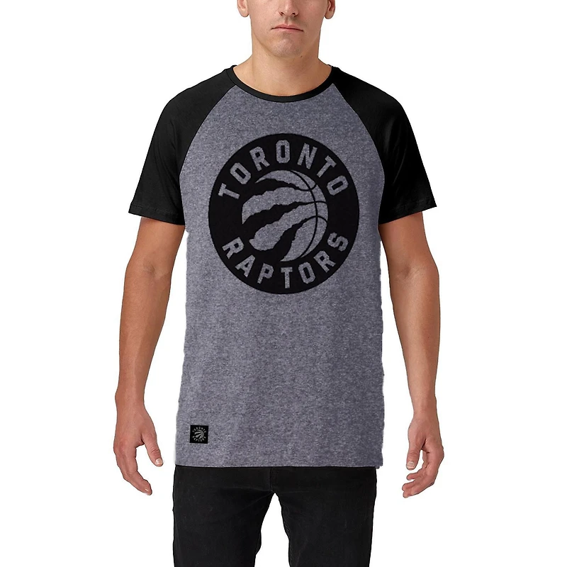 T-shirt graphique à manches courtes avec logo NBA Toronto Raptors Basketball pour homme gris et noir