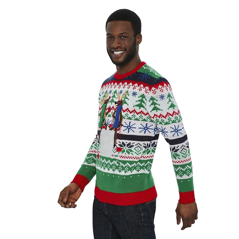 George Men's Christmas Light-Up Sweater
