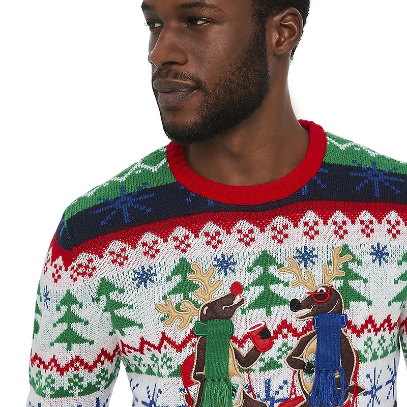 George Men's Christmas Light-Up Sweater