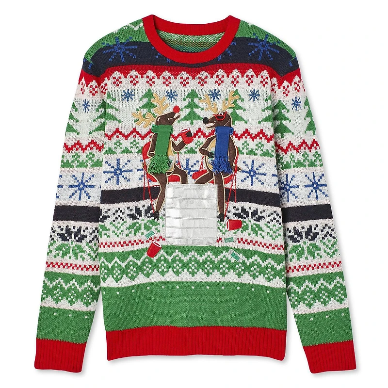 George Men's Christmas Light-Up Sweater