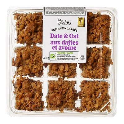Charlotte’s Date & Oat Squares, 9 pieces, 400 g total