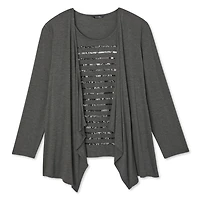 George Plus Women's Sequin Fooler Cardigan