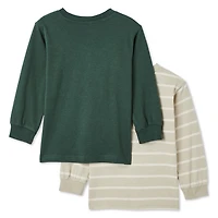 Lot de 2 t-shirts à col henley George pour petits garçons Tailles 2T-5T