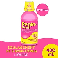 Pepto Bismol liquide pour soulager la nausée, les brûlures d’estomac, l’indigestion, les malaises gastriques et la diarrhée, saveur originale 480 ml