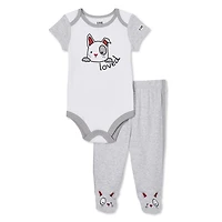 Ensemble 2 pièces pantalon avec protège-pieds LOVE Ellen DeGeneres unisexe pour nourrissons