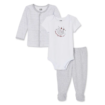 LOVE Ellen DeGeneres Infants' Unisex Cardigan 3-Piece Set