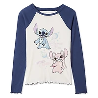 Disney Girls' Stitch Raglan Tee
