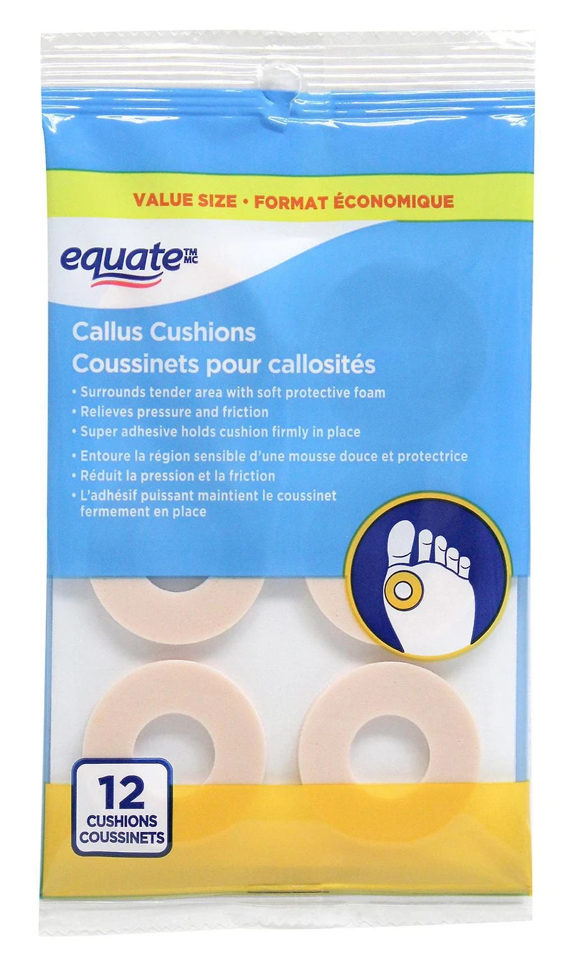 Equate Coussinets pour callosités - Format Economique 12 Coussinets