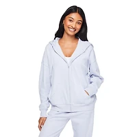 Haut à capuchon zippé en molleton surdimensionné No Boundaries pour femmes Tailles TTP-TTG