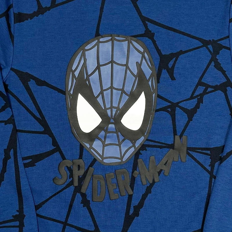 Marvel Mens Spider-man Spider Web Long Sleeve Pullover Crew