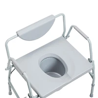 Drive Medical Gray Bariatric Drop Arm Bedside Commode Chair